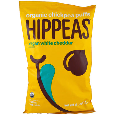 Hippeas, hojaldres de garbanzos, queso cheddar blanco vegano, 4 oz (113 g)