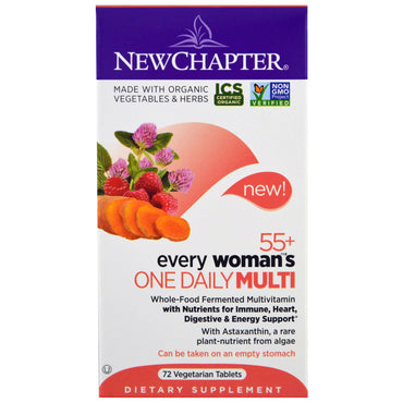New Chapter, 55+ 모든 여성을 위한 원 데일리 멀티, 72가지 식물성 정제