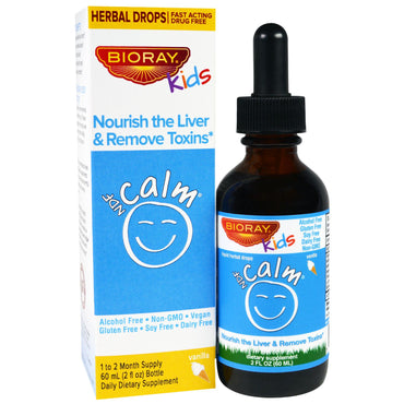 Bioray Inc., NDF Calm, Nourish the Liver & Remove Toxins, Kids, Vanilla Flavor, 2 fl oz (60 ml)