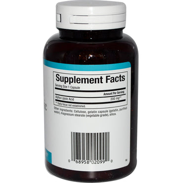Natural Factors, Acide alpha-lipoïque, 200 mg, 120 gélules