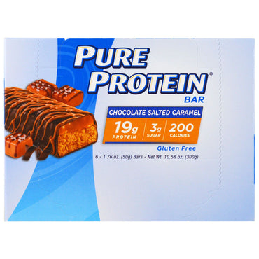 Barra de caramelo salado con chocolate Pure Protein 6 barras de 50 g (1,76 oz) cada una