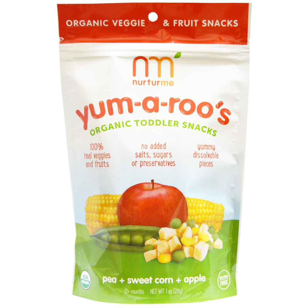 NurturMe  Toddler Snacks Yum-A-Roo's Pea + Sweet Corn + Apple 1 oz (28 g)
