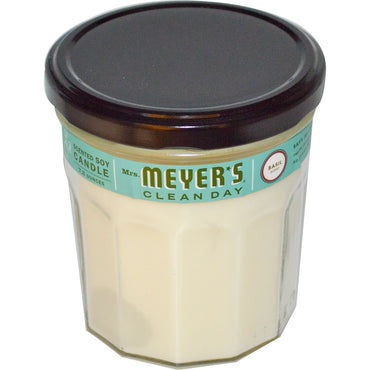 Mrs. Meyers Clean Day, candela di soia profumata, profumo di basilico, 7,2 once