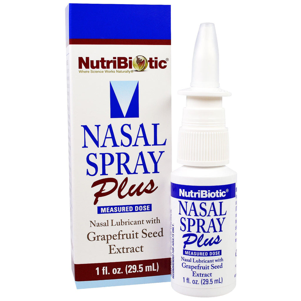 Spray nazal NutriBiotic Plus cu extract de semințe de grepfrut 29,5 ml (1 fl oz)