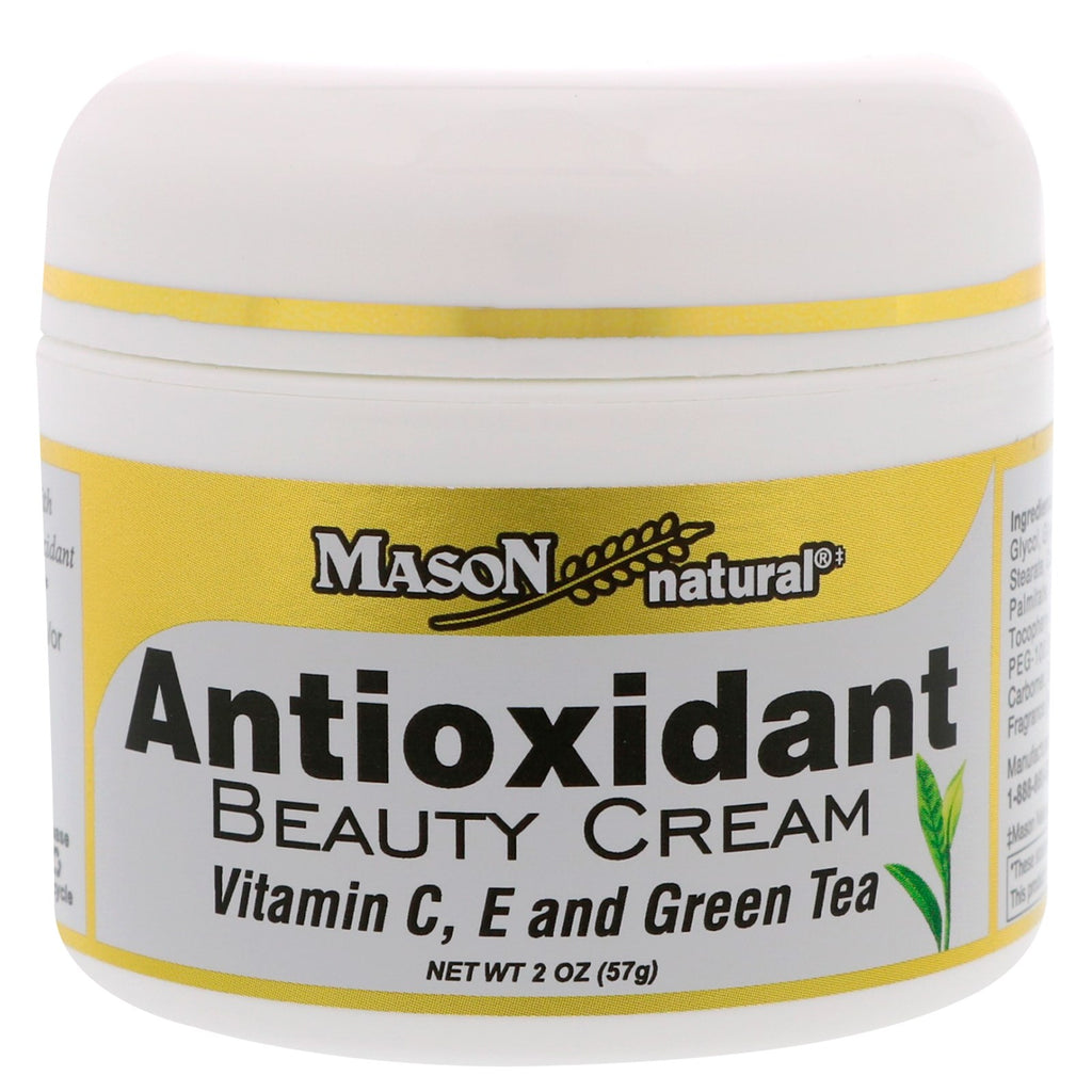 Mason Natural, Crème de beauté antioxydante avec vitamines C, E et thé vert, 2 oz (57 g)