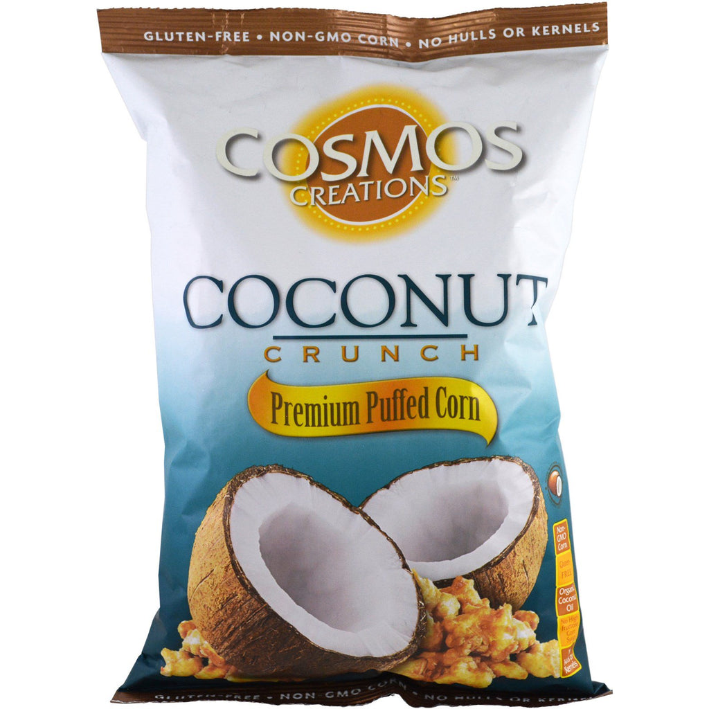Cosmos Creations, mais soffiato premium, crunch al cocco, 6,5 once (184,3 g)