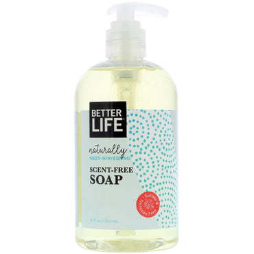Better Life, 自然に肌を落ち着かせる石鹸、無香料、12 fl oz (354 ml)