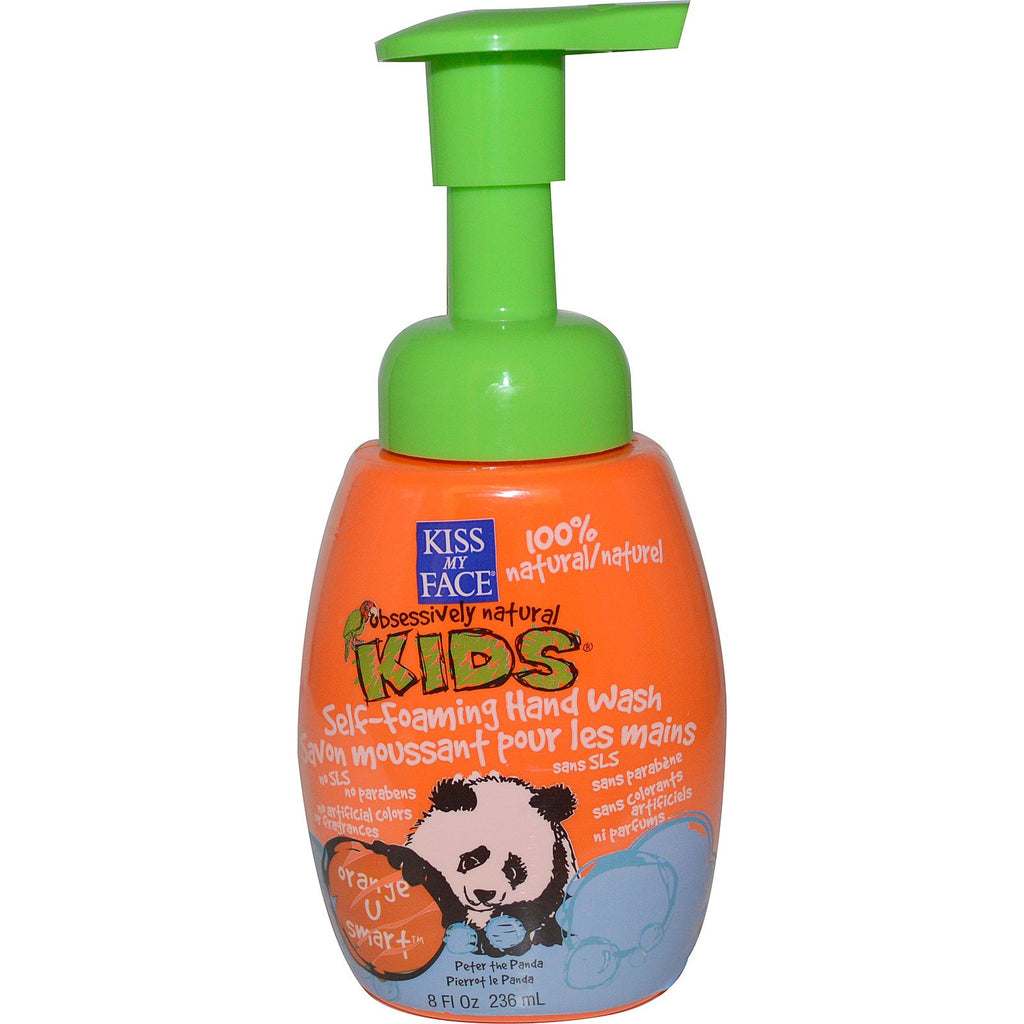 Kiss My Face, Obsessivt naturlige børn, selvskummende håndvask, Orange U Smart, 8 fl oz (236 ml)