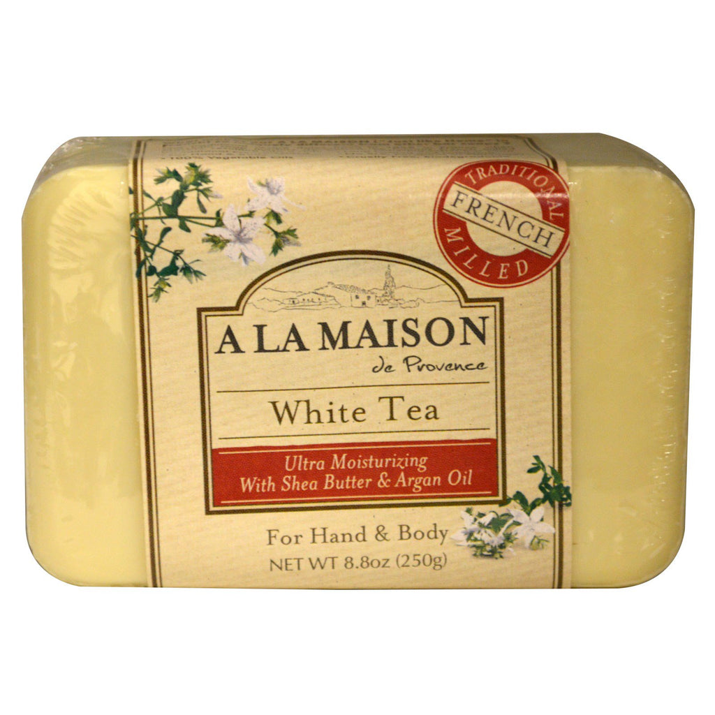 A La Maison de Provence, Savon en pain pour les mains et le corps, Thé blanc, 8,8 oz (250 g)