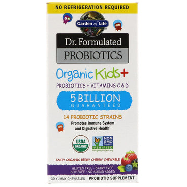 Grădina vieții, probiotice formulate Dr., copii +, cireșe gustoase din fructe de pădure, 30 de produse de mestecat delicioase