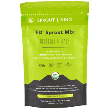 Sprout Living, FD Sprout Mix, Brokkoli und Grünkohl, 4 oz (113 g)