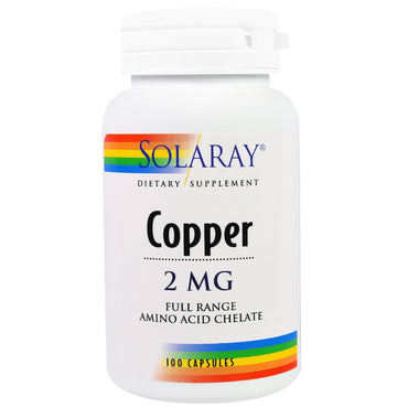 Solaray, Koper, 2 mg, 100 capsules