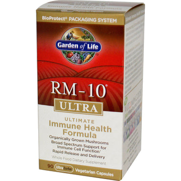 Garden of Life, RM-10 Ultra, fórmula definitiva para la salud inmunológica, 90 cápsulas vegetales