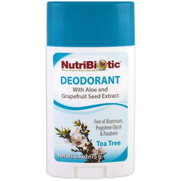 NutriBiotic, desodorante, árbol de té, 75 g (2,6 oz)