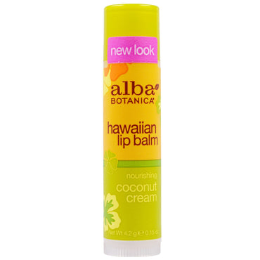 Alba Botanica, Hawaiian Lip Balm, Nourishing Coconut Cream, .15 oz (4.2 g)