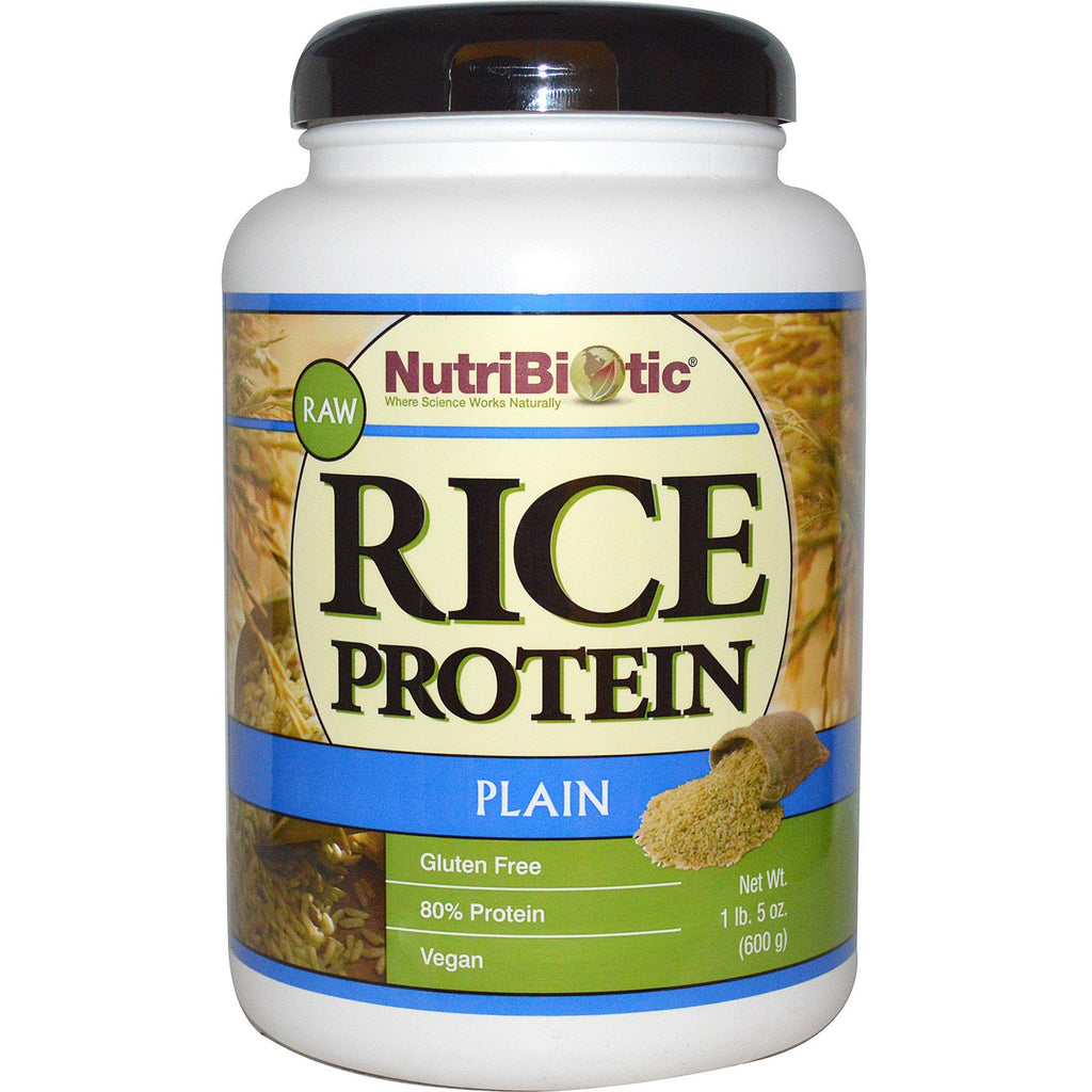 NutriBiotic, Raw Rice Protein, Plain , 1 lb. 5 oz (600 g)