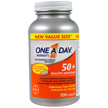 En-om-dagen, kvinner 50+, sunn fordel, multivitamin-/multimineraltilskudd, 100 tabletter