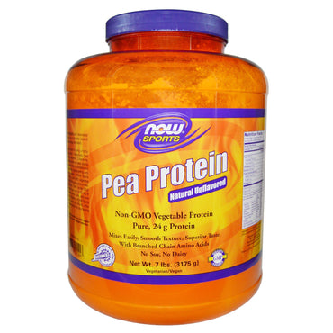 Now Foods, Sports, Pea Protein, Natural Unflavored, 7 lbs (3175 g)