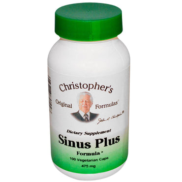 Christopher's Original Formulas, Fórmula Sinus Plus, 475 mg, 100 cápsulas vegetales