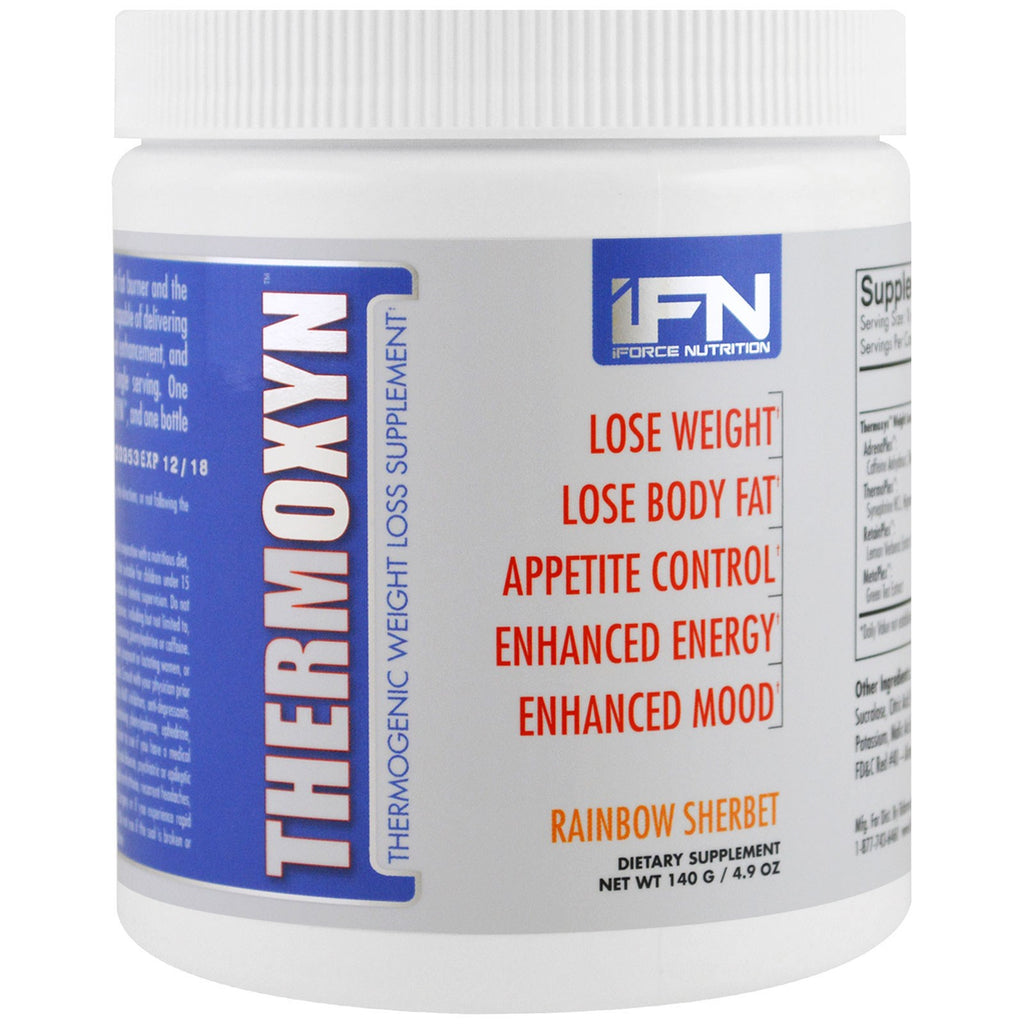 iForce Nutrition, Thermoxyn, vekttapstilskudd, Rainbow Sherbet, 4,9 oz (140 g)