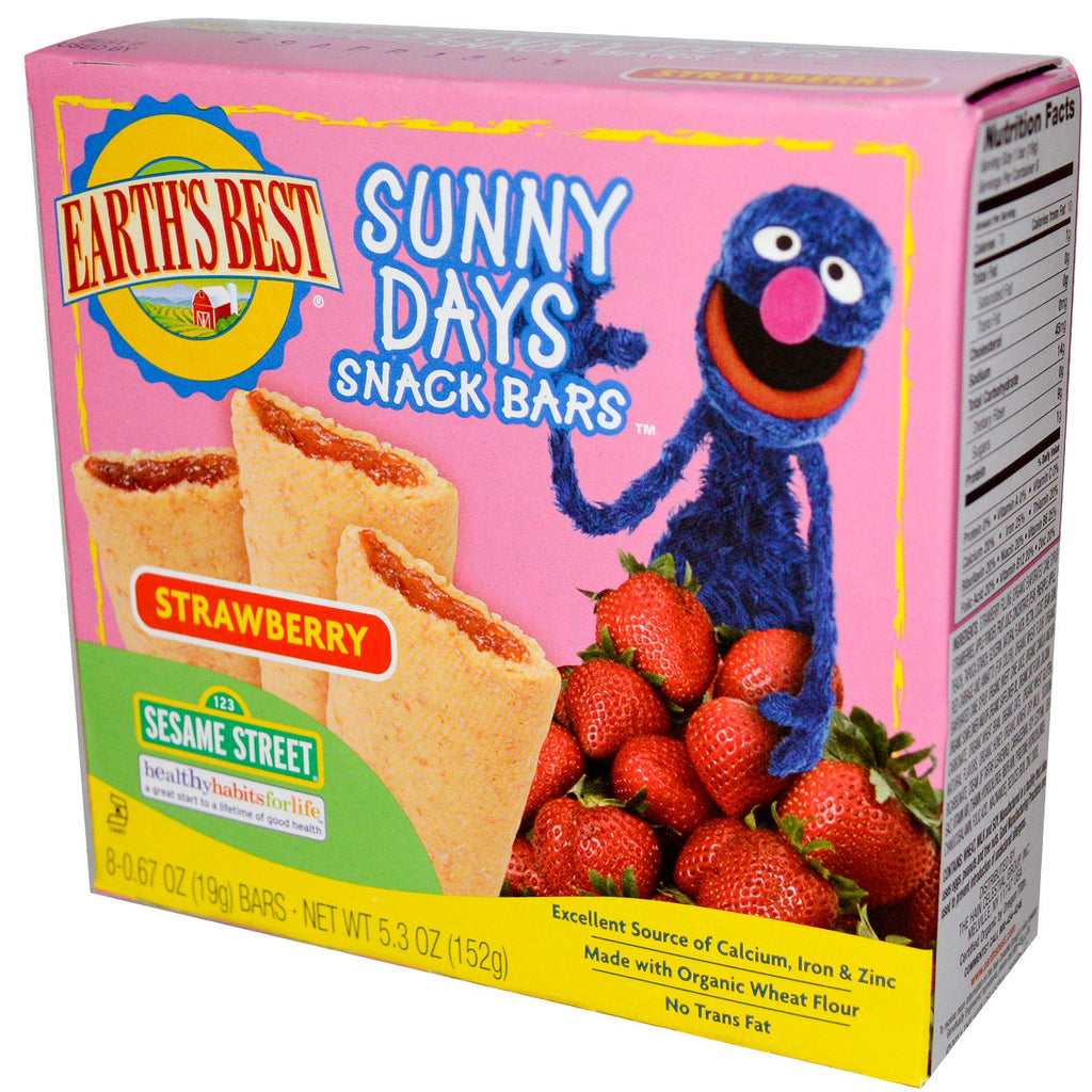 Earth's Best Sunny Days Snack Bars Strawberry 8 Bars 0.67 oz (19 g) Each