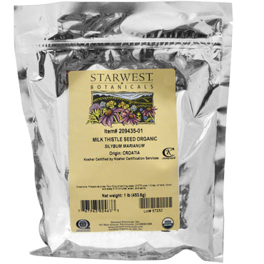 Starwest Botanicals, Milk Thistle Seed Hele, , 1 lb (453,6 g)