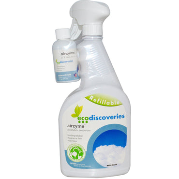 EcoDiscoveries, Airzyme, desodorante de aire y telas, 2 fl oz (60 ml) concentrado con 1 botella rociadora