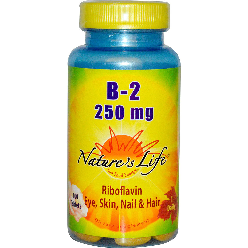 Nature's Life, Riboflavina B-2, 250 mg, 100 tabletas