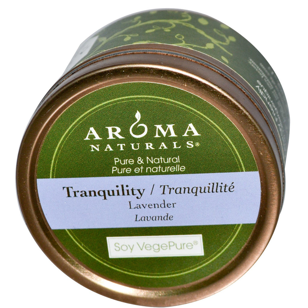Aroma Naturals, Soia VegePure, Tranquility, Lumânare de călătorie, Lavandă, 2,8 oz (79,38 g)