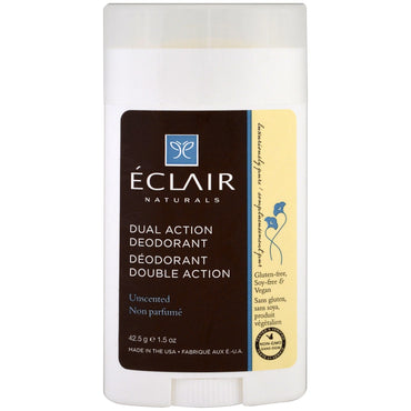 Eclair Naturals, Dual Action Deodorant, Unscented, 1.5 oz (42.5 g)