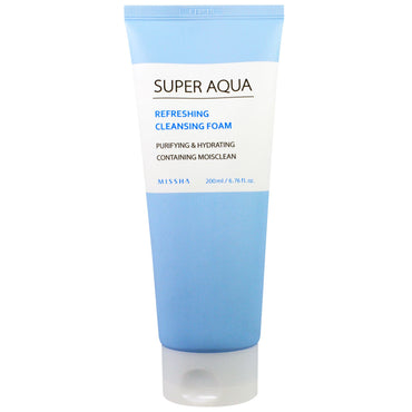 Missha Super Aqua Mousse nettoyante rafraîchissante 6,76 fl oz (200 ml)