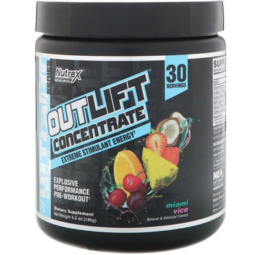 Nutrex Research, Outlift Concentrate, Explosive Performance Pre-Workout, Miami Vice, 6.6 oz (186 g)