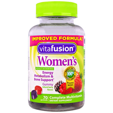 VitaFusion, komplet multivitamin til kvinder, naturlige bærsmag, 70 gummier
