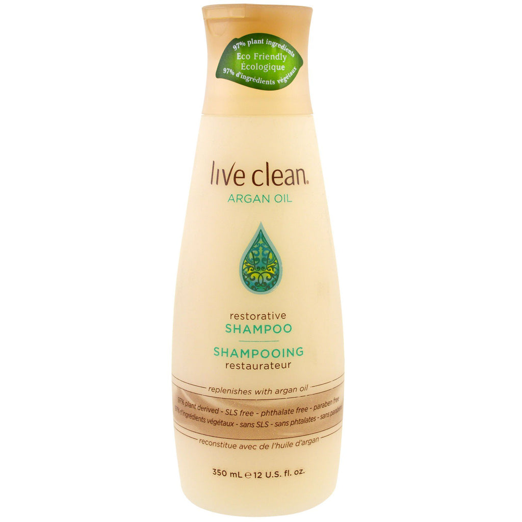 Live Clean, Shampoo Restaurador, Óleo de Argan, 350 ml (12 fl oz)