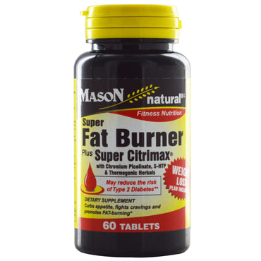 Mason Natural, Super Fatburner plus Super Citrimax, 60 Tabletten