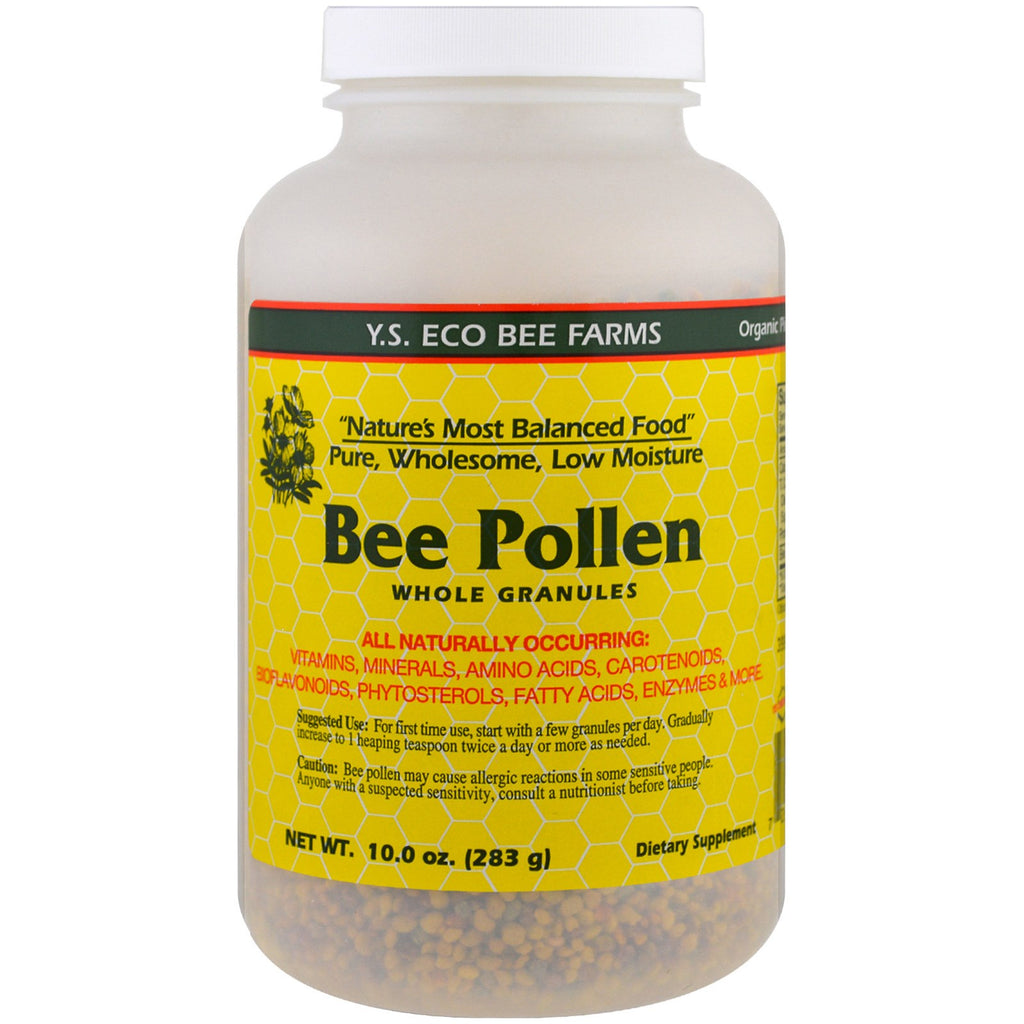 YS Eco Bee Farms, Grânulos inteiros de pólen de abelha, 283 g (10,0 oz)