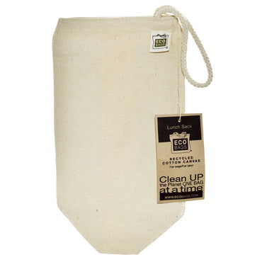 ECOBAGS, Recycled Cotton Canvas Lunch Sack, 1 Bag, 7"w x 10.5"h