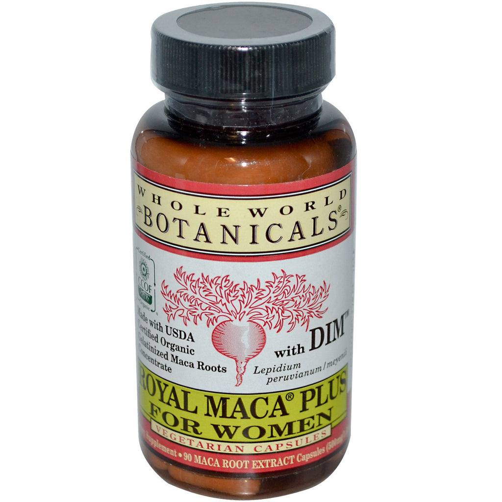Whole World Botanicals, Royal Maca Plus para mulheres, 500 mg, 90 cápsulas vegetarianas