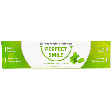 Perfect Smile, pasta dental blanqueadora con flúor y CoQ10-SR, 4,2 oz (119 g)