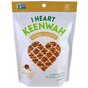 I Heart Keenwah, racimos de quinua, cacao con mantequilla de maní, 4 oz (113,4 g)