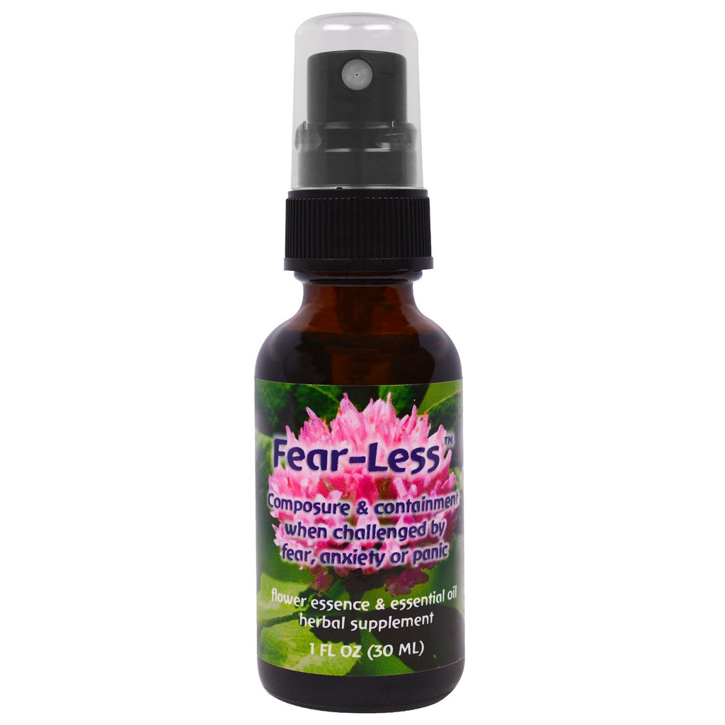 Flower Essence Services, Fear-Less, Flower Essence & eterisk olja, 1 fl oz (30 ml)