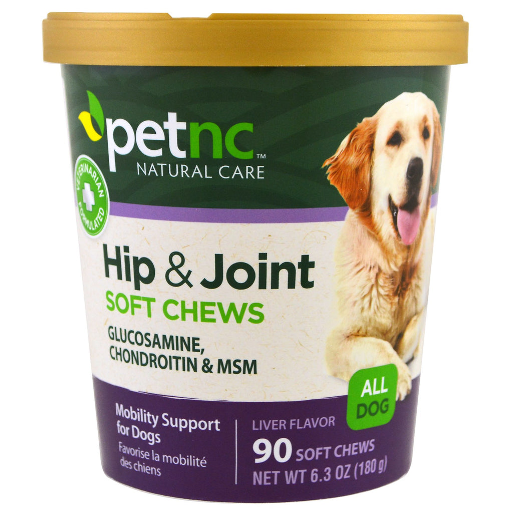 petnc प्राकृतिक देखभाल, कूल्हे और जोड़, लीवर स्वाद, सभी कुत्ते, 90 नरम चबाना