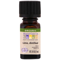 Aura Cacia, , 100% Pure Essential Oil, Lime, Distilled, .25 fl oz (7.4 ml)