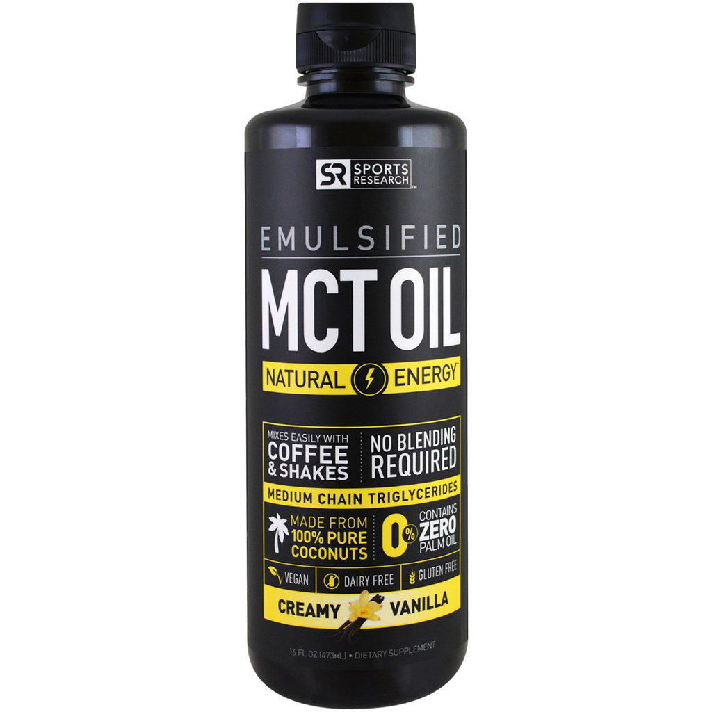 Sports Research, emulsionato, olio MCT, vaniglia cremosa, 473 ml (16 fl oz)