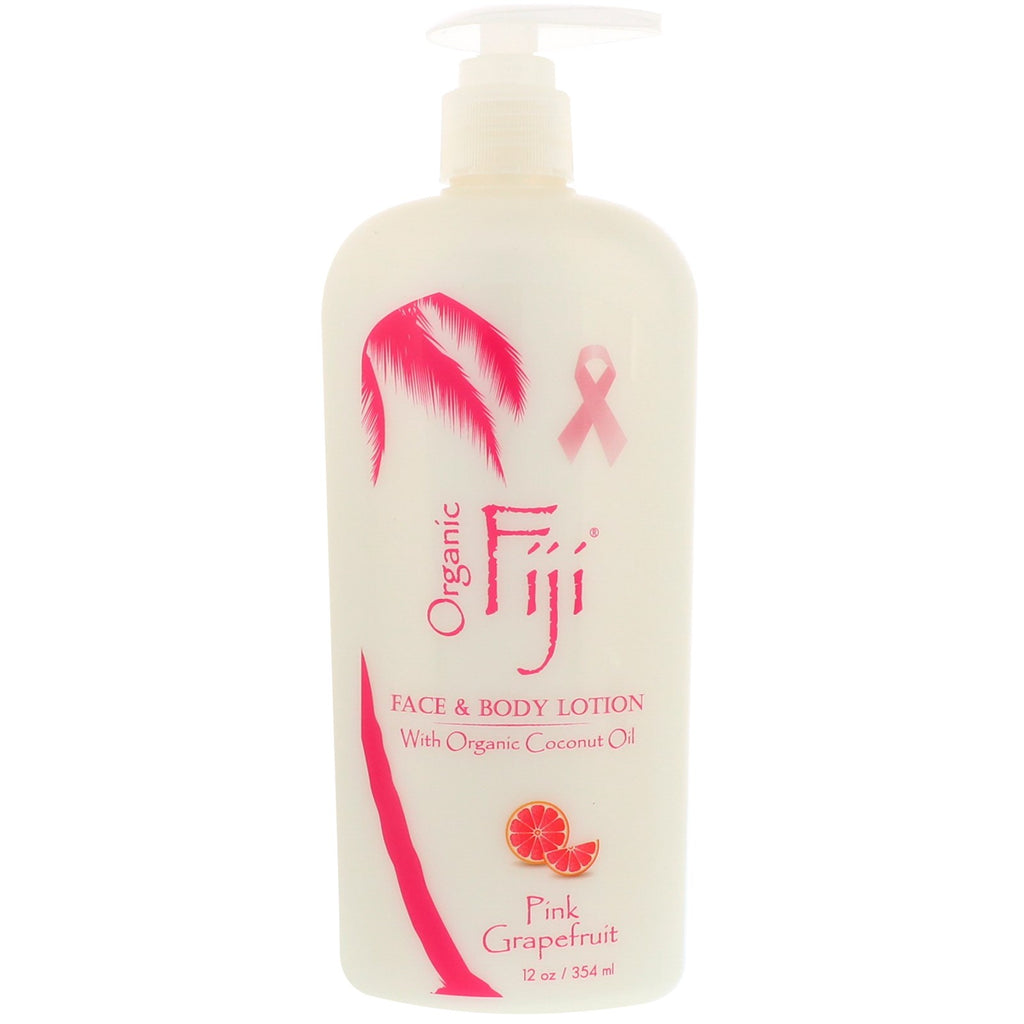 Fiji, Face and Body Lotion with  Coconut Oil, Pink Grapefruit, 12 oz (354 ml)