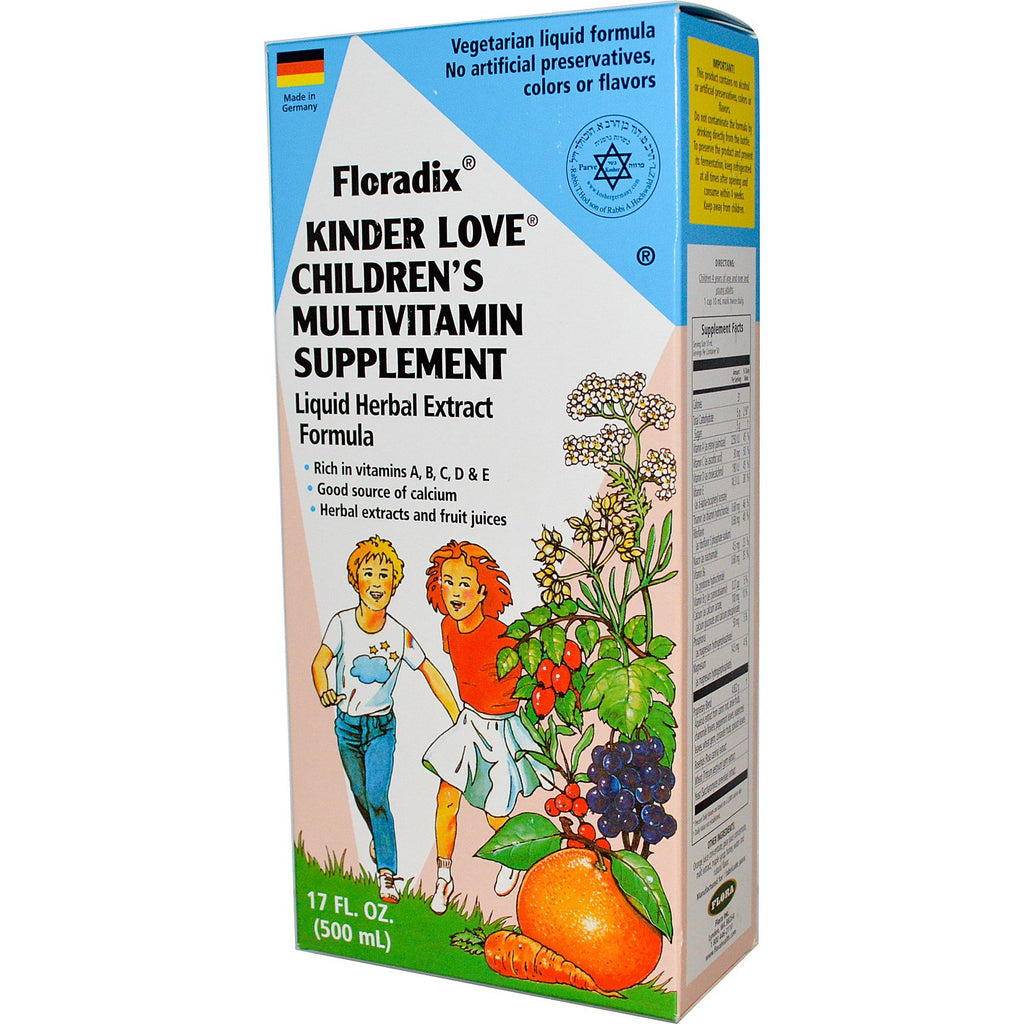 Flora, Floradix, Kinder Love, multivitamintilskudd for barn, 17 fl oz (500 ml)