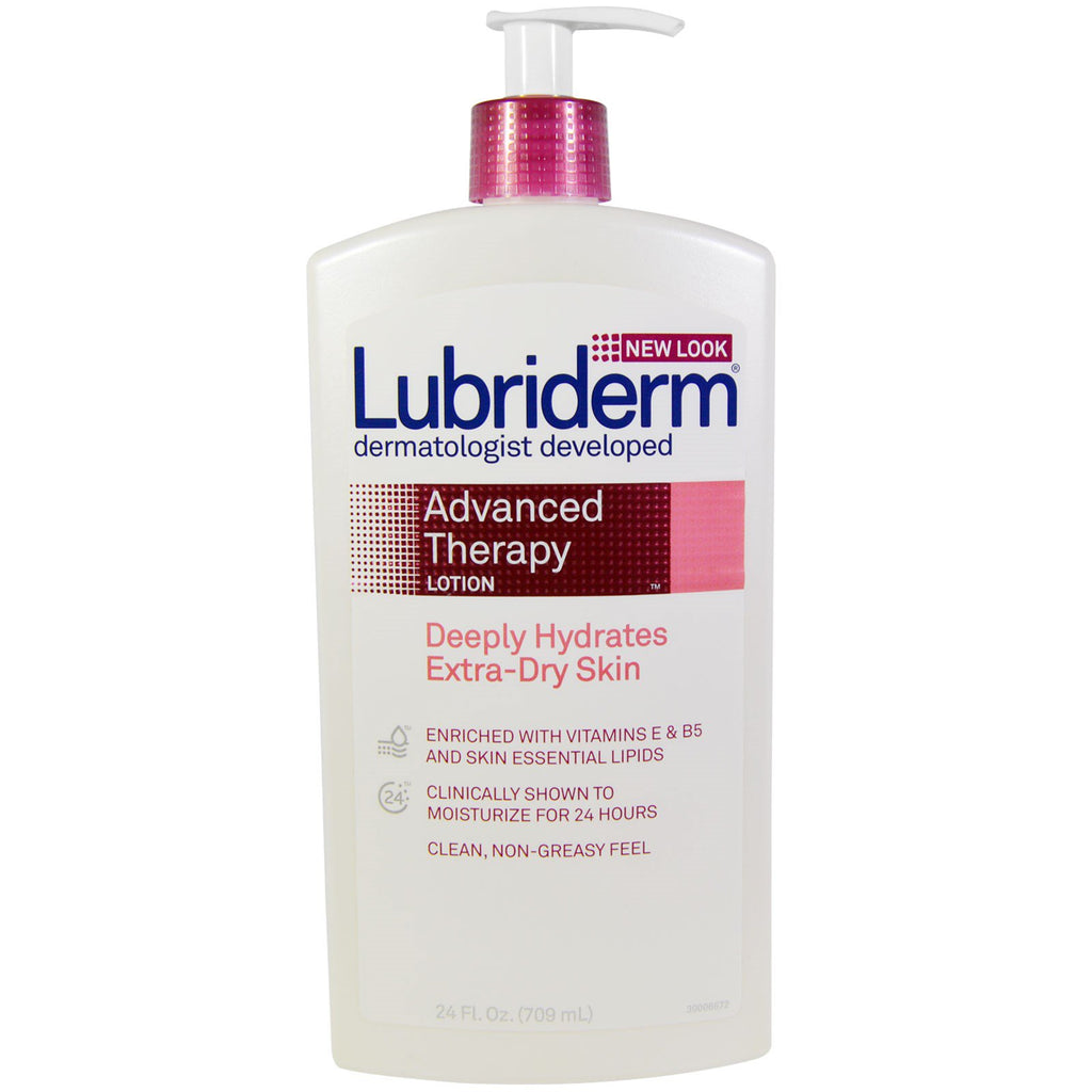Lubriderm, תחליב טיפול מתקדם, מעניק לחות עמוקה לעור יבש במיוחד, 24 oz. (709 מ"ל)