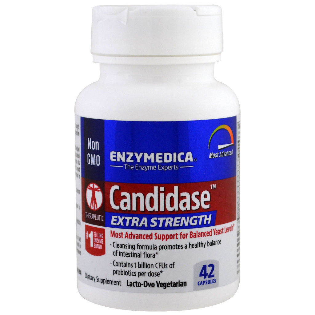 Enzymedica, candidase, força extra, 42 cápsulas