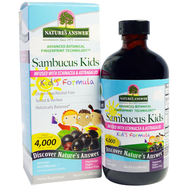 Nature's Answer, Formule Sambucus pour enfants, 4 000 mg, 8 fl oz (240 ml))