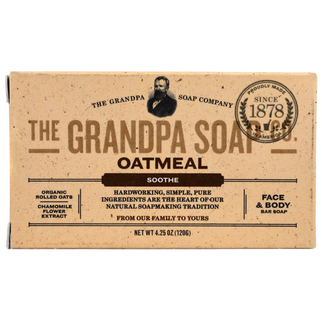 Grandpa's, Face & Body Bar Soap, Soothe, Oatmeal, 4.25 oz (120 g)